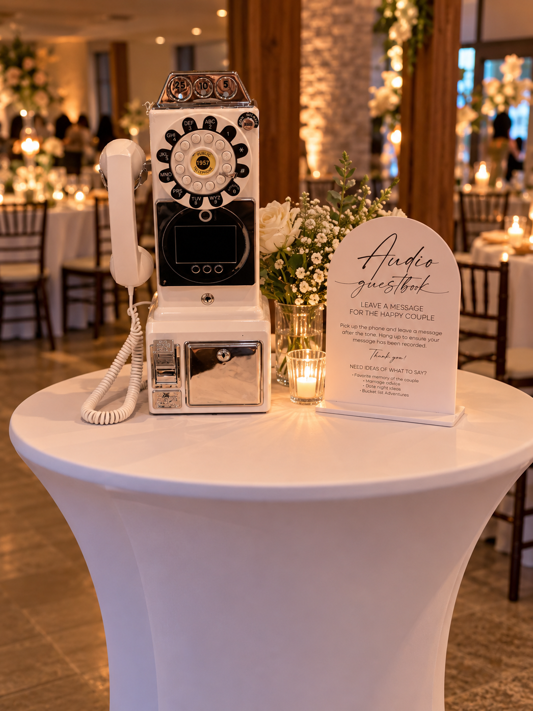 Trailer Full guest book phone displayed at a celebration